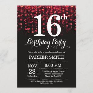 16e anniversaire Invitation Parties scintillant ro