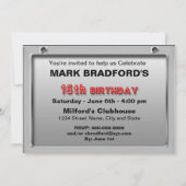 16e ANNIVERSAIRE INVITATION - PLAQUE DE LICENCE (Dos)