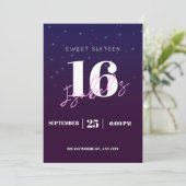 16e anniversaire Invitation pour fille Digital Swe (Debout devant)