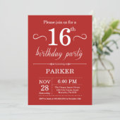 16e anniversaire Invitation Rouge (Debout devant)