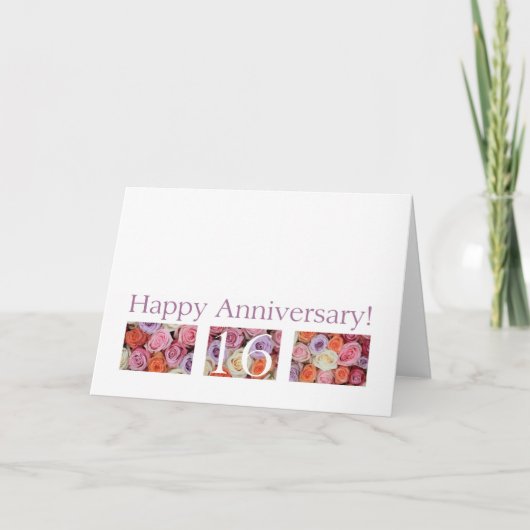 16e anniversaire Mariage Carte pastel roses (Devant)