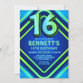 16e anniversaire Neon Invitation (Devant)