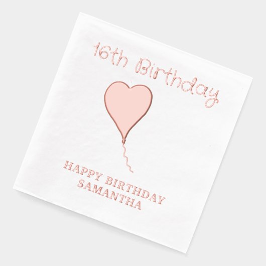 16e anniversaire Nom du coeur Âge (Gauche)