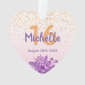16e anniversaire rose d'or confetti fleurs pourpre (dos)