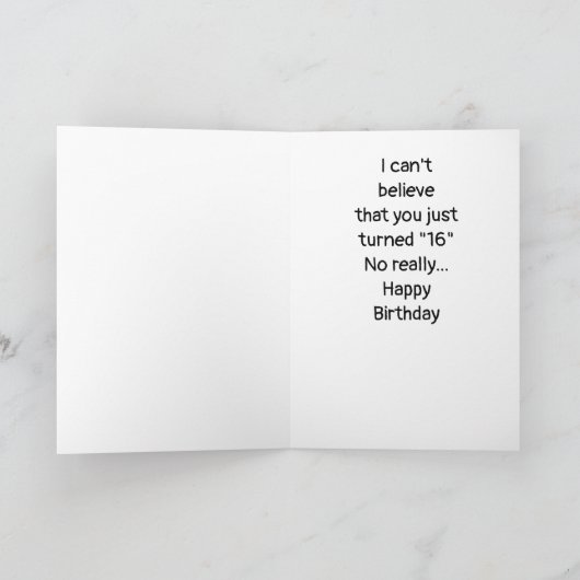 **16e ANNIVERSAIRE** SI CONFUS ! Carte (Intérieur)