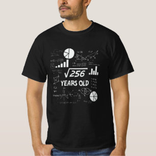 16e Birthday Square Root Wiskunde 16 jaar oude dag T-shirt