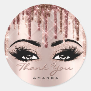 16e Bridal Roos Eyelash 3D druppels Ronde Sticker