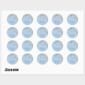 16e Bridal Silver Glitter 3D Blue Ronde Sticker (Vel)