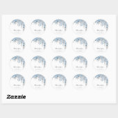 16e Bridal Silver Glitter 3D DripBlue Ronde Sticker (Vel)