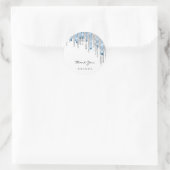 16e Bridal Silver Glitter 3D DripBlue Ronde Sticker (Tas)