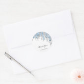 16e Bridal Silver Glitter 3D DripBlue Ronde Sticker (Envelop)