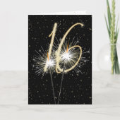 16e bruiloft sparklers kaart (Voorkant)