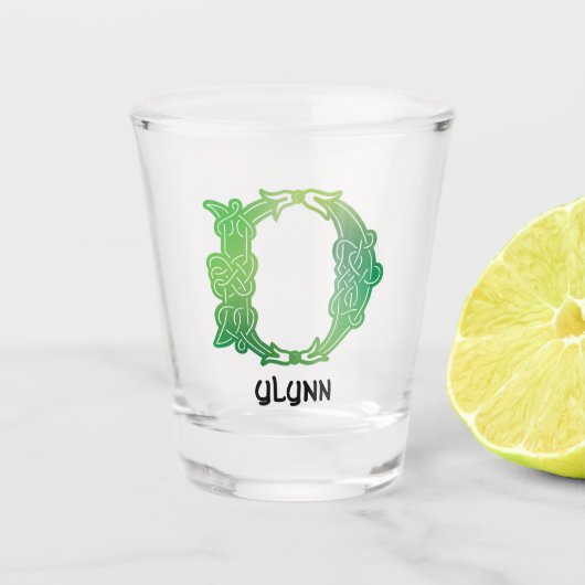 16e eeuw Celtic Knot Capital Letter D Shot Glas (Voorkant)