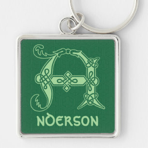 16e eeuw Celtic Knot Decorative Capital A Sleutelhanger