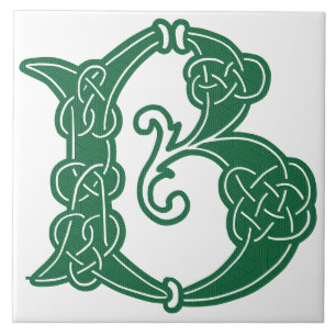 16e eeuw Celtic Knot Decorative Capital B Tegeltje