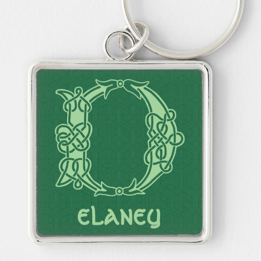 16e eeuw Celtic Knot Decorative Capital D Sleutelhanger (Voorkant)