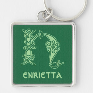 16e eeuw Celtic Knot Decorative Capital H Sleutelhanger