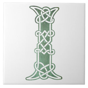 16e eeuw Celtic Knot Decorative Capital I Tegeltje