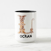 16e eeuw Celtic Knot Decorative Capital L Mok (Midden)