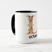 16e eeuw Celtic Knot Decorative Capital L Mok (Voorkant links)