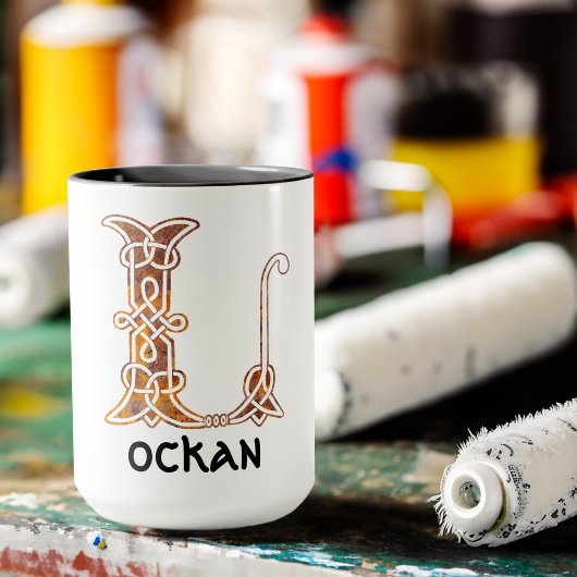 16e eeuw Celtic Knot Decorative Capital L Mok