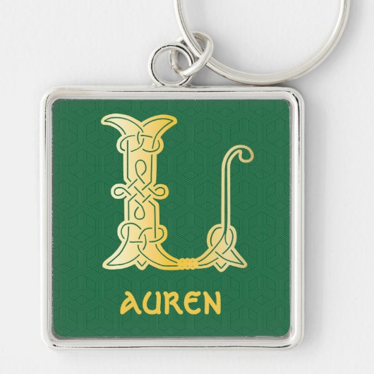 16e eeuw Celtic Knot Decorative Capital L Sleutelhanger (Voorkant)