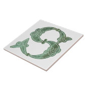 16e eeuw Celtic Knot Decorative Capital S Tegeltje (Zijkant)