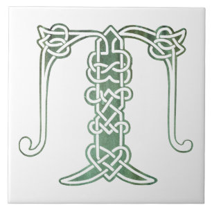 16e eeuw Celtic Knot Decorative Capital T Tegeltje