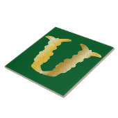 16e eeuw Celtic Knot Decorative Capital V Tegeltje (Zijkant)