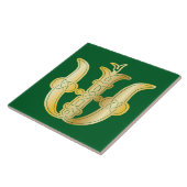 16e eeuw Celtic Knot Decorative Capital W Tegeltje (Zijkant)