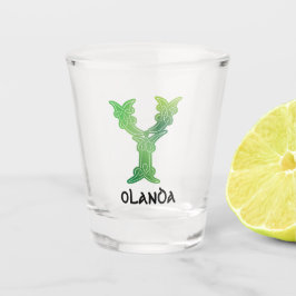 16e eeuw Celtic Knot Decorative Capital Y Shot Glas