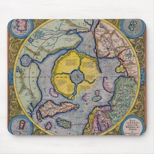 16e eeuw Mercator North Pole Map Muismat (Voorkant)