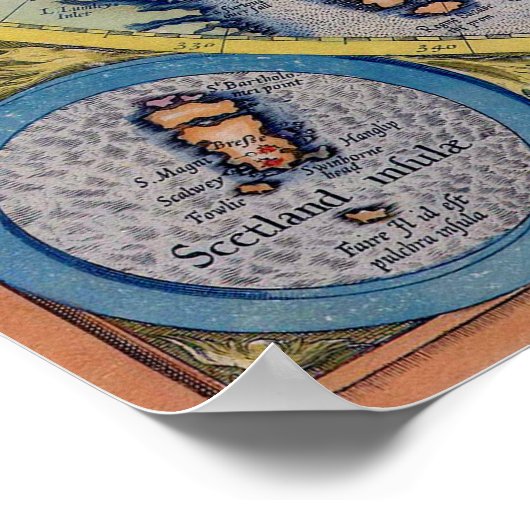 16e eeuw Mercator North Pole Map - Poster (Hoek)