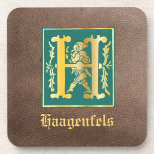 16e eeuw Mythische creaties Decoratief Kapitaal H Bier Onderzetter