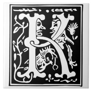 16e eeuw Mythische creaties Decoratief Kapitaal K Tegeltje