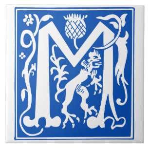 16e eeuw Mythische creaties Decoratief Kapitaal M Tegeltje