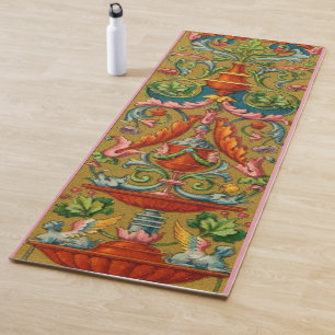 16e eeuwse gevleugelde sphynx fontein bloemen schi yogamat