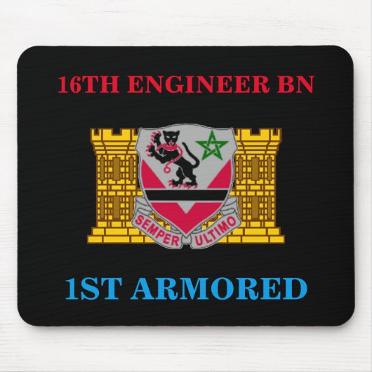 16E ENGINEER BATTALION 1STE GEARMOREERD MOUSEPAD MUISMAT (Voorkant)