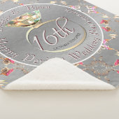 16e huwelijksverjaardag Was, Peridot & Statice Sherpa Deken (3/4)