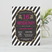 16e Invitation d'anniversaire. Parties scintillant (Debout devant)