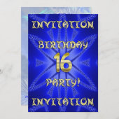 16e invitation de fête d'anniversaire (Devant / Derrière)