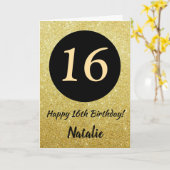 16e Joyeux Anniversaire Carte Parties scintillant (Fleur jaune)