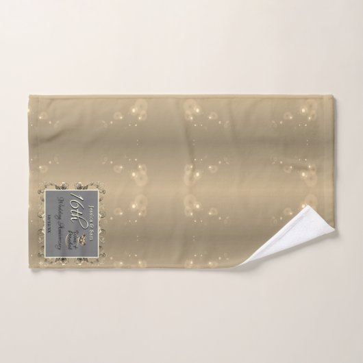 16e Jubileum-kaarsen voor bruiloft en stroommoft Bad Handdoek (Handdoek)