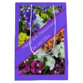 16e Jubileum kleurrijke Statice Medium Cadeauzakje (Achterkant)