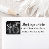 16e Koolsteengrijs | Zoete 16 Zilverglitter | Etiket (Insitu)