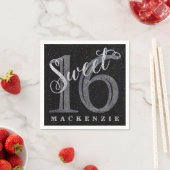 16e Koolsteengrijs | Zoete 16 Zilverglitter | Servetten (Insitu)