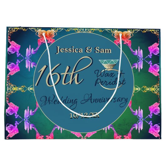 16e Mariage, sac cadeau à fleur Statice (Dos)