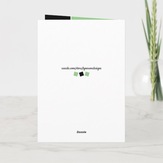 16e nog steeds geweldige groene en zwarte verjaard kaart (Achterkant)