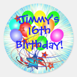 16e of elke leeftijd & naam leuke Stickers