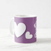 16e PAARSE geboortedag en WHITE Lace-nummer V09 Koffiemok (Voorkant links)